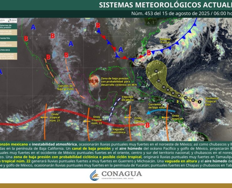 México enfrenta intensa jornada de lluvias y calor extremo por efectos combinados de sistemas meteorológicos