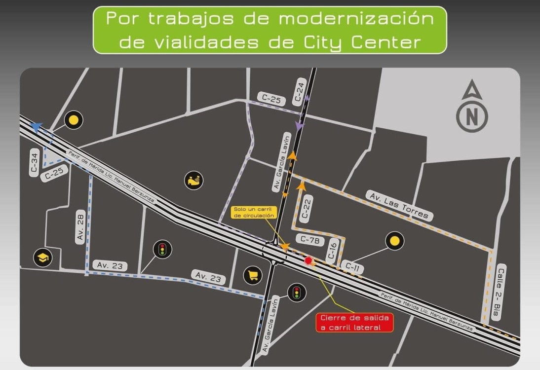 Periférico de Mérida en obras: conoce los cierres y rutas alternas