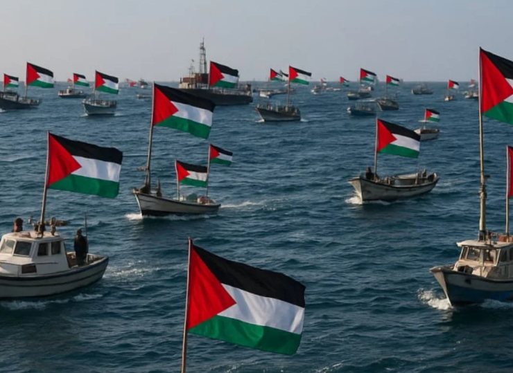 Denuncian ataques en el mar sobre la flotilla mundial de ayuda humanitaria