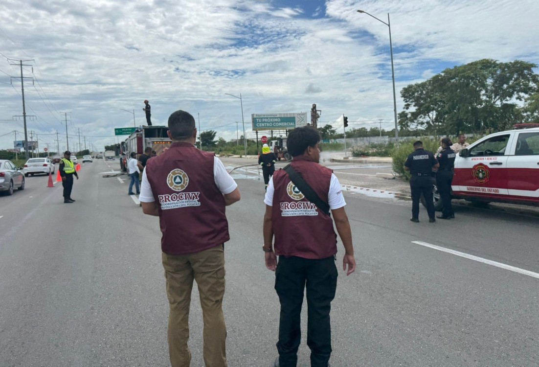 Emergencia resuelta: Contienen fuga de gas natural en carretera Mérida-Progreso