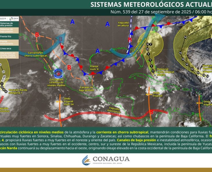 El SMN prevé lluvias intensas, riesgo de deslaves y altas temperaturas en gran parte del país