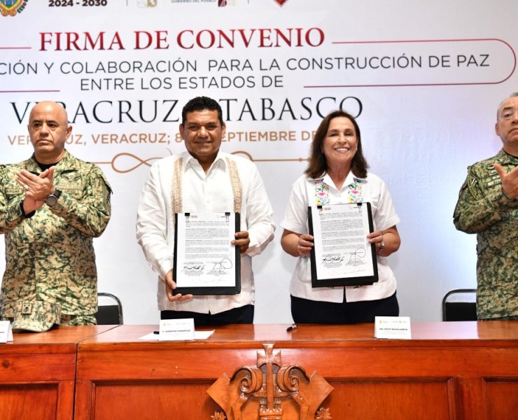 Tabasco y Veracruz firman convenio de colaboración para la construcción de la paz