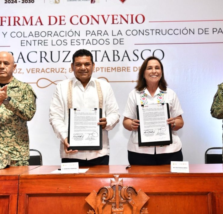 Tabasco y Veracruz firman convenio de colaboración para la construcción de la paz