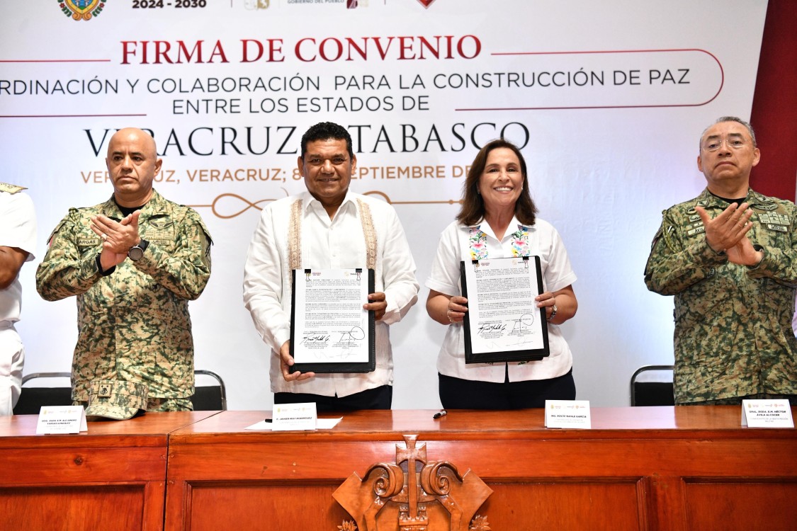 Tabasco y Veracruz firman convenio de colaboración para la construcción de la paz