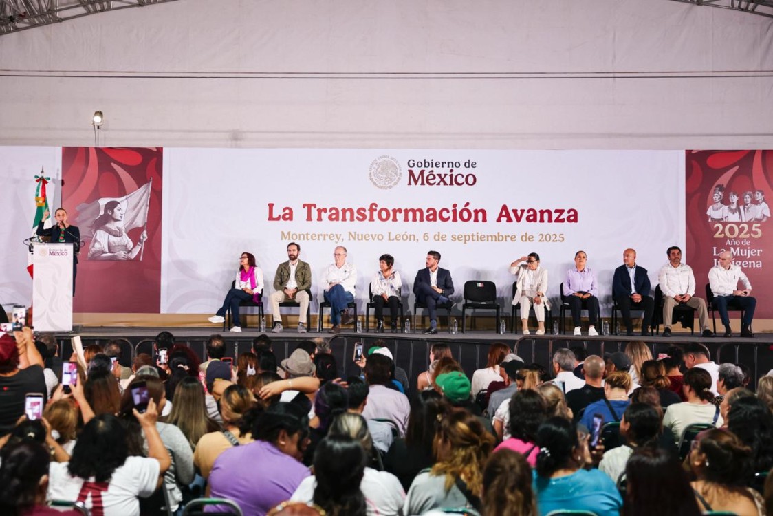 Sheinbaum anuncia Tren de Pasajeros Saltillo–Nuevo Laredo y consolida relación política con Samuel García en Monterrey