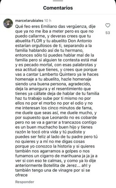 Marcela Rubiales defiende a Emiliano y critica a Emiliano