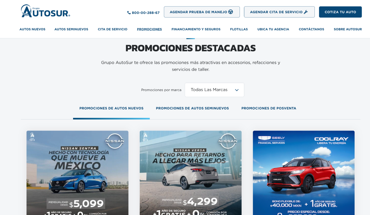 Promociones de autos