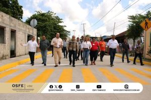 Durante el recorrido, se visitaron proyectos como la construcción del parque público en la colonia Magisterial