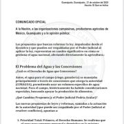 Campesinos rechazan reformas que buscan controlar uso del agua en el campo: advierten riesgos para la soberanía alimentaria