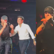 Enrique Iglesias de fiesta con Checo Pérez durante concierto