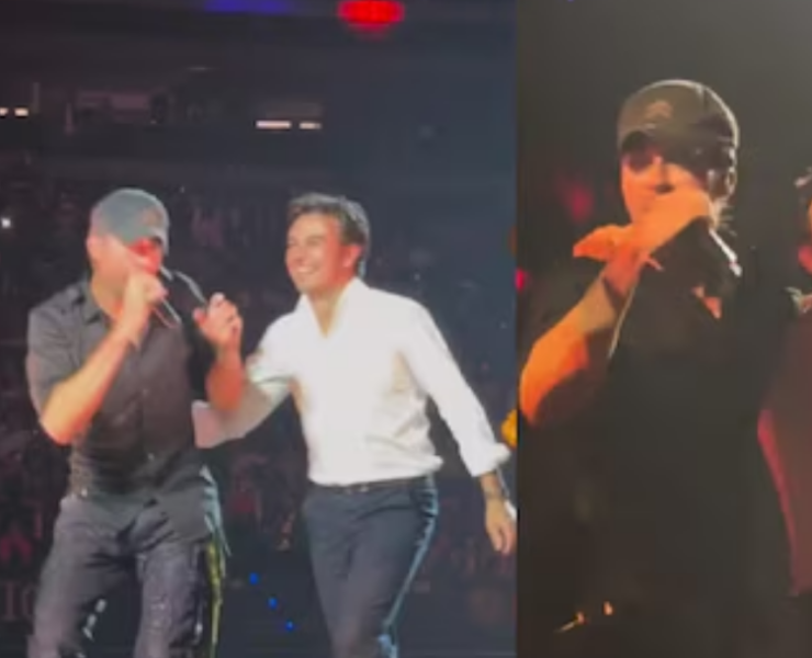 Enrique Iglesias de fiesta con Checo Pérez durante concierto