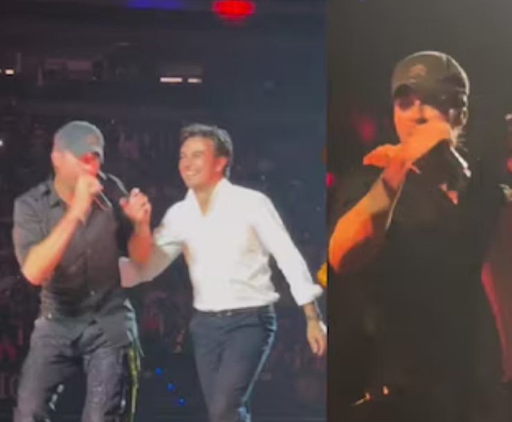 Enrique Iglesias de fiesta con Checo Pérez durante concierto