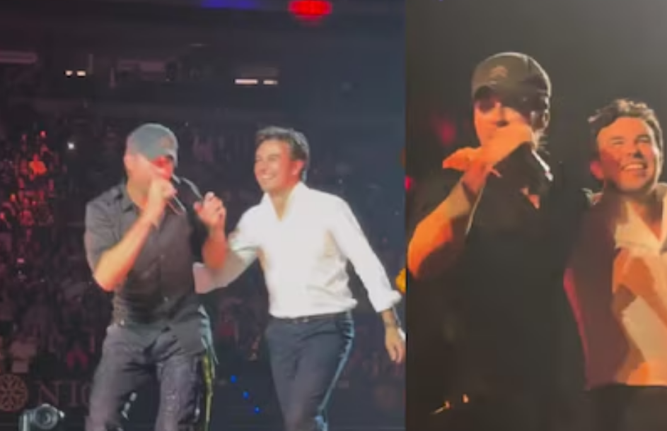 Enrique Iglesias de fiesta con Checo Pérez durante concierto