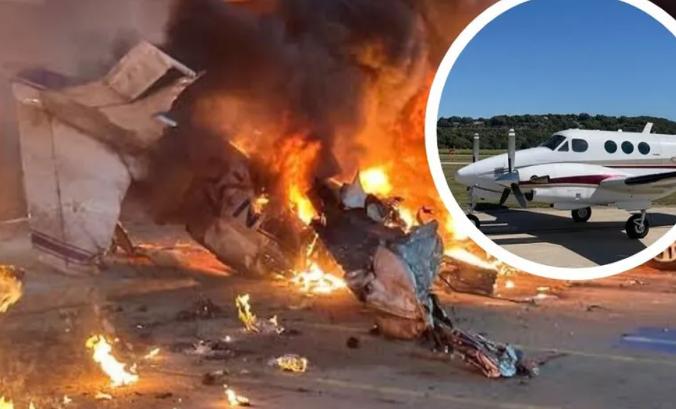 Una avioneta choca contra camiones causando un gran incendio en Texas