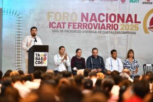 Participantes del foro acreditados en cursos especializados del ICAT Ferroviario 2025, consolidando a Tabasco como referente nacional en formación técnica ferroviaria.
