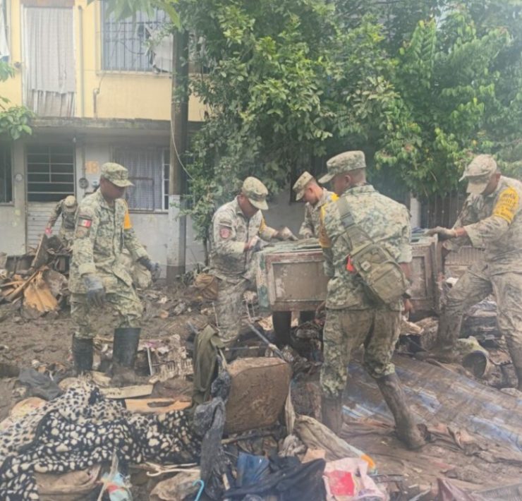 Fuerzas Armadas despliegan más de 8 mil elementos para auxiliar a la población afectada por lluvias en cinco estados