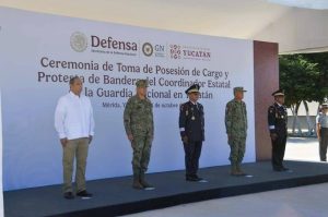 Durante la ceremonia en las instalaciones de Ciudad Caucel, autoridades destacaron la experiencia y liderazgo de Isidoro Cázares Cruz al frente de la Guardia Nacional en Yucatán.