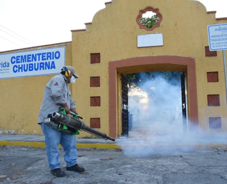 Jornada de fumigación en panteones antes del Día de los Fieles Difuntos