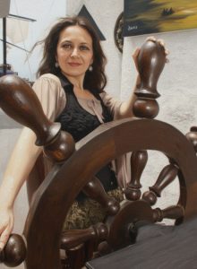 “La Seawitch, el galeón mágico tallado en abedul, lista para zarpar en un mar de sueños lleno de misterio y aventuras.”
