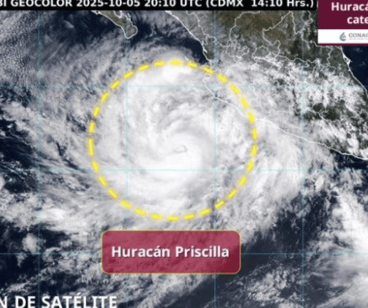 Priscilla se convierte en huracán frente a las costas de Jalisco