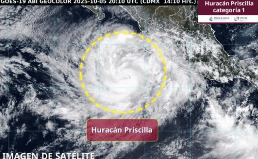 Priscilla se convierte en huracán frente a las costas de Jalisco