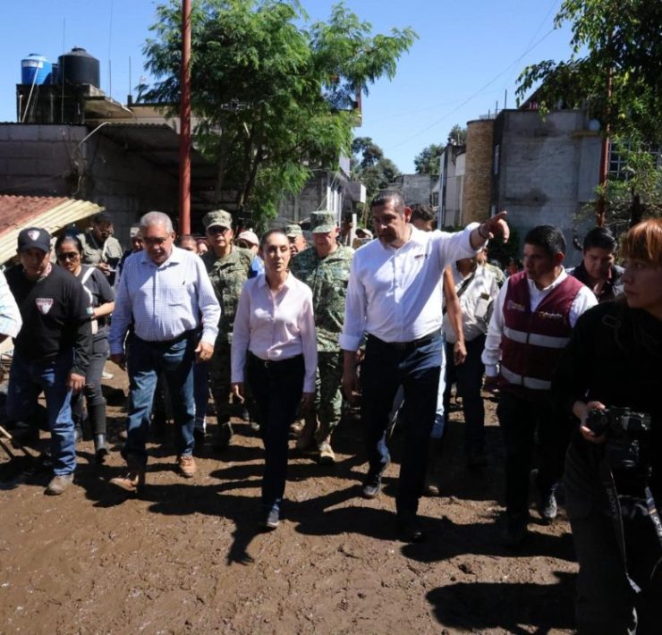 Sheinbaum reafirma apoyo total a familias afectadas por lluvias en Puebla: “Nadie quedará desamparado”