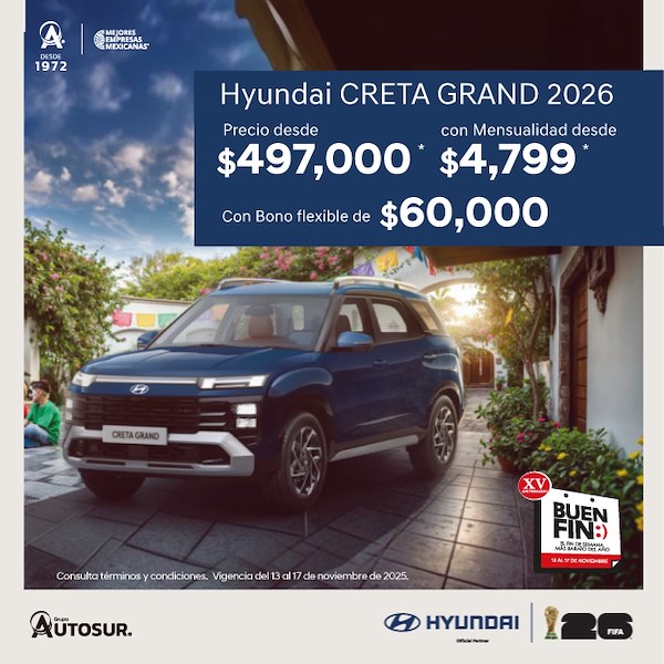 Promoción Hyundai creta grand buen fin 2025