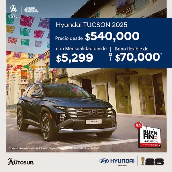 Promoción Hyundai tucson 2025 buen fin 2025