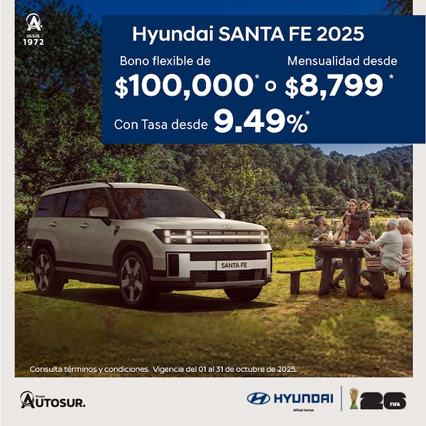 Promoción Hyundai santa fe 2025 buen fin