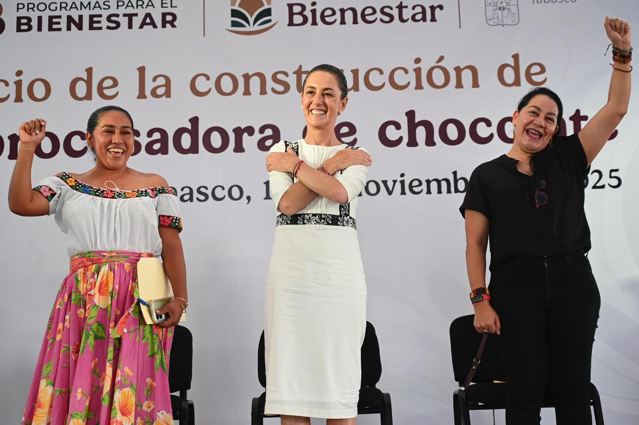 Anuncia Sheinbaum construcción de la primera Planta Procesadora de Chocolate Bienestar en Tabasco