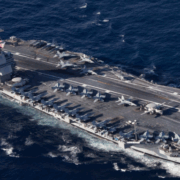 EEUU presume su poder naval con su famoso portaaviones USS Gerald R. Ford