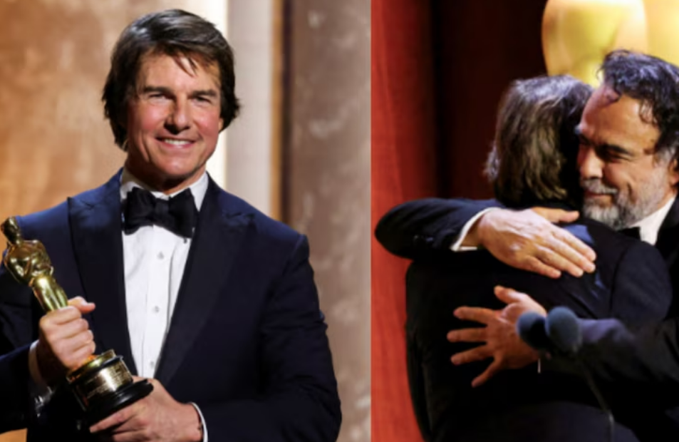 Tom Cruise recibe su primer "Oscar" de la mano de Alejandro Iñarritu