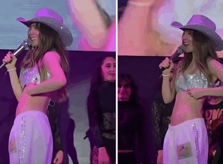 Belinda sufre vergonzoso accidente en show en vivo