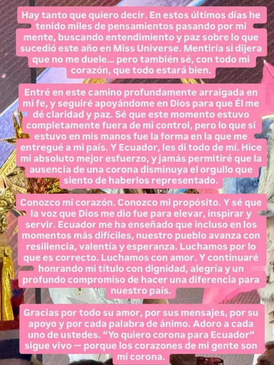 Algunas Miss Universo muestran descontento ante acusaciones internas