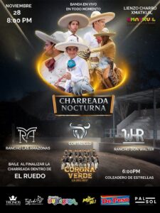 Este viernes 28 de noviembre en punto de las 8:00 de la noche se realizará por primera vez la charreada nocturna en el lienzo charro dentro de la Feria Yucatán X´matkuil 2025