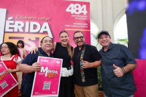 La alcaldesa Cecilia Patrón durante la presentación del Mérida Fest 2026, destacando el compromiso del Ayuntamiento por fortalecer la cultura y las tradiciones de la ciudad.