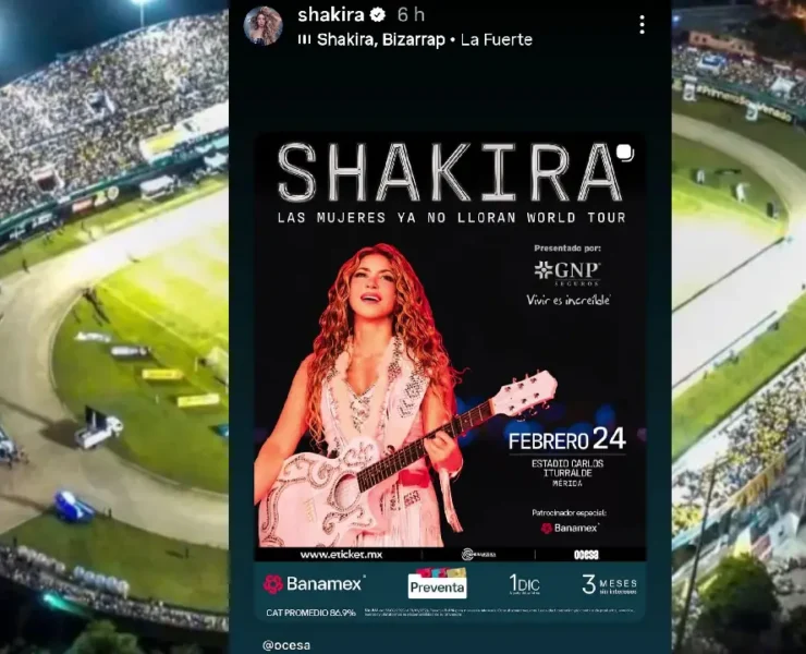 Preventa y logística del concierto Shakira llegará a Mérida en el 2026