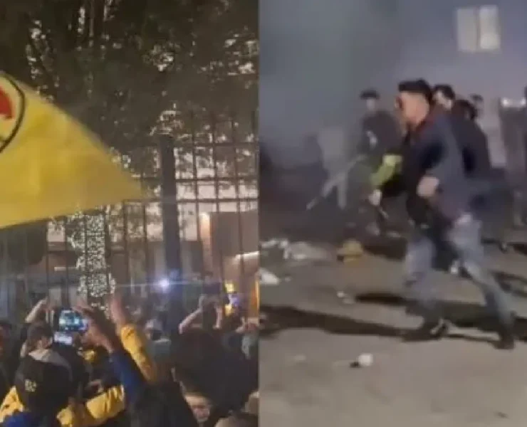 Violenta trifulca entre aficionados desata caos total