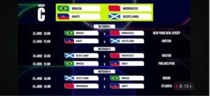Brasil abre el Grupo C ante Marruecos en New York New Jersey.