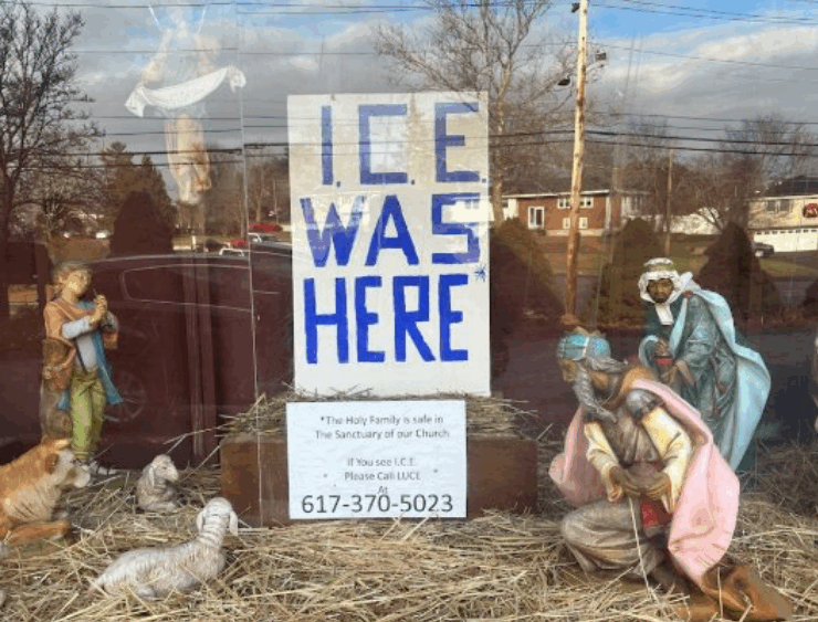 Iglesia coloca un nacimiento "anti ICE" como un claro desafío