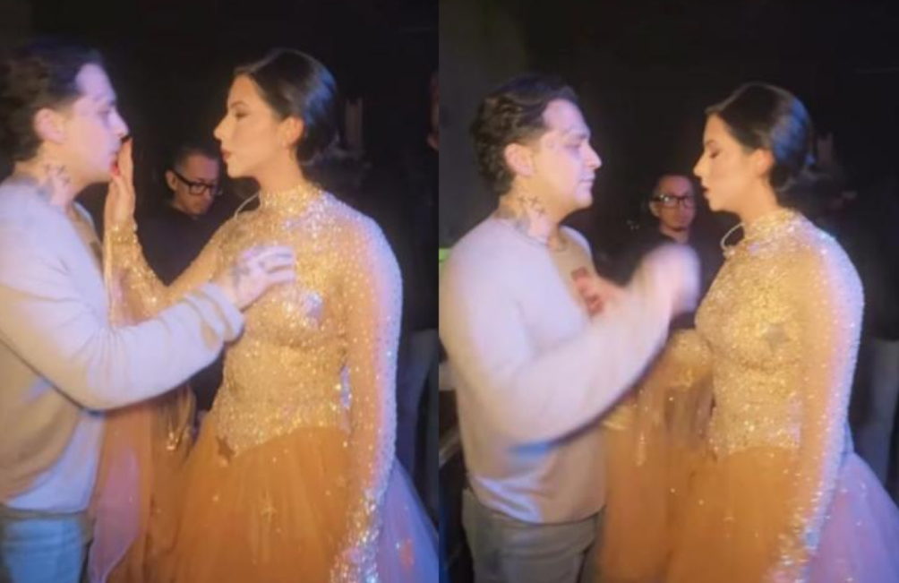 Ángela Aguilar le grita a Nodal en pleno concierto y él reacciona