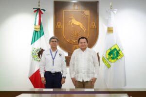 El Gobernador Joaquín Díaz Mena reiteró su compromiso con el desarrollo portuario al revisar, junto con autoridades federales, los avances de la obra estratégica en Progreso.