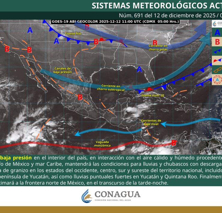 Nuevo sistema frontal y canales de baja presión activan un ambiente inestable en gran parte del país