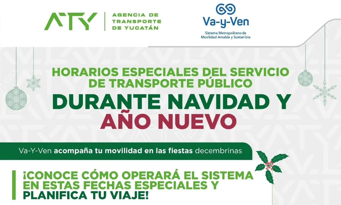 ¡Atención! Así funcionará Va y Ven en Navidad y Año Nuevo