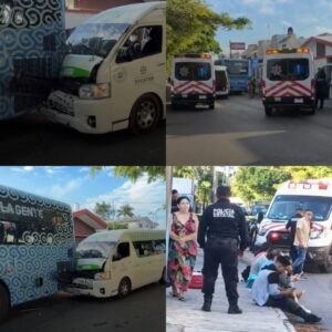 Un fuerte accidente de tránsito se registró esta mañana en la colonia Jardines de Mérida