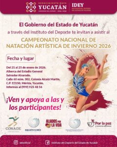 El Estadio Salvador Alvarado será la sede donde el Nacional de Natación Artística será en Yucatán, recibiendo a atletas de distintos estados del país en una competencia de alto nivel.