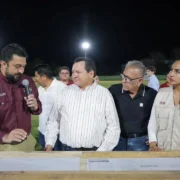 Obras en Telchac Pueblo amplían deporte nocturno con iluminación moderna