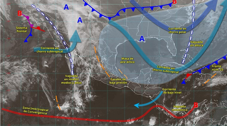 SMN alerta por lluvias, nevadas y ambiente gélido en gran parte del país este 1 de enero