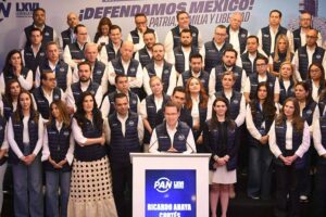 Ricardo Anaya, coordinador de las y los senadores del PAN, durante su mensaje en la Reunión Plenaria del PAN realizada en Yucatán, donde llamó a la unidad, al liderazgo y a la defensa de la democracia.