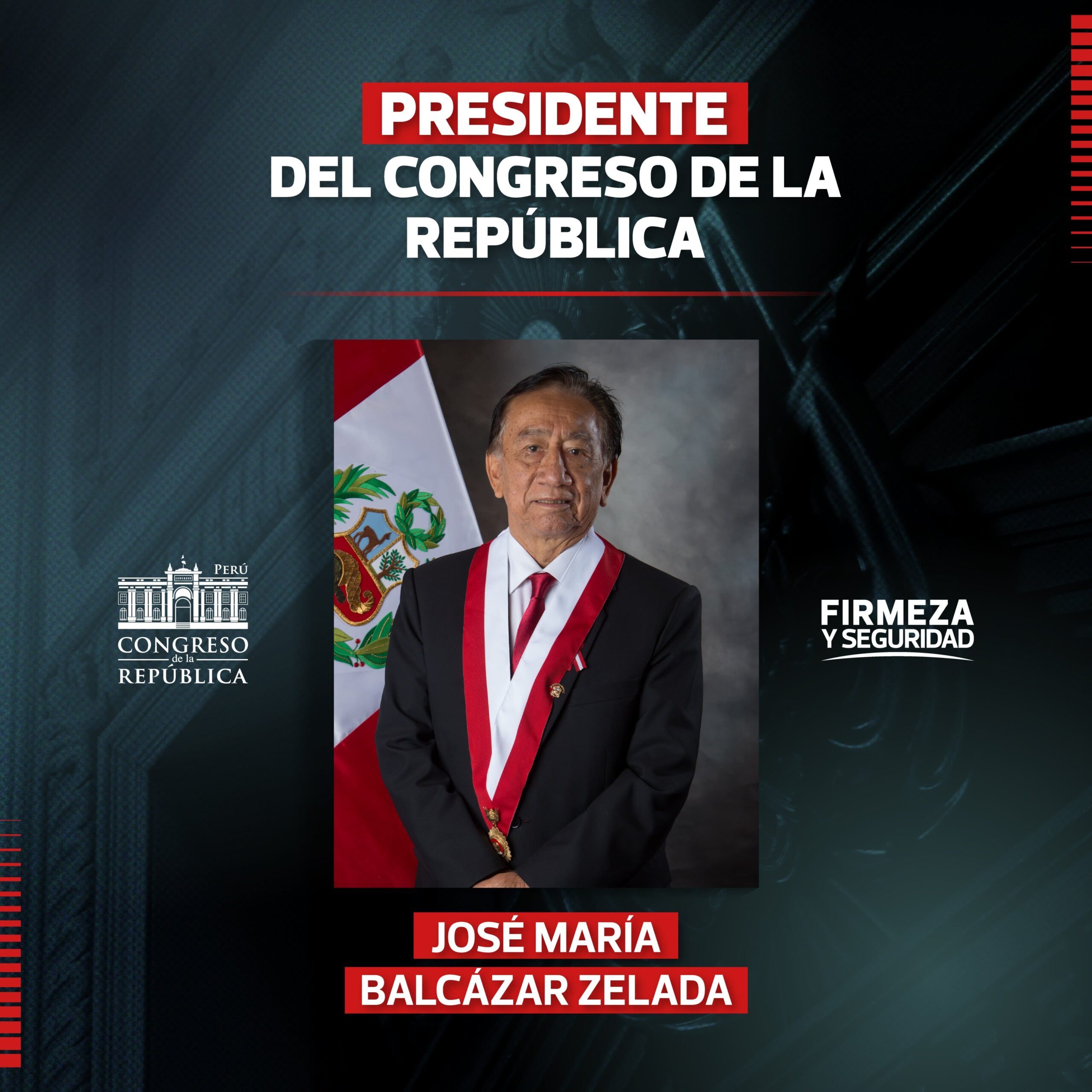 El Congreso de Perú eligió a José María Balcázar Zelada como nuevo presidente del Parlamento